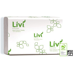 Livi Basics Hand Towel Multifold 1 Ply 200 Sheets Box of 20