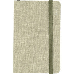 Debden Designer Diary Week To View D36 Textured Fabric Green