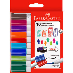 Faber-Castell Connector Marker Whiteboard Assorted Pack of 10