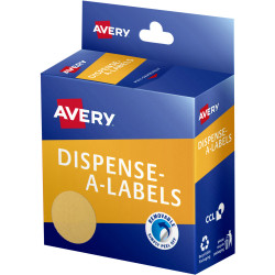 Avery Dispenser Label 24mm Kraft Brown Pack of 300