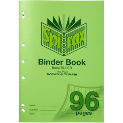 Spirax Binder Book P121 A4 96 Page 8mm Ruled