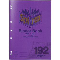 Spirax Binder Book P128 A4 192 Page 8mm Ruled