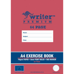 Writer Premium Exercise Book A4 8mm Ruled 64 Pages