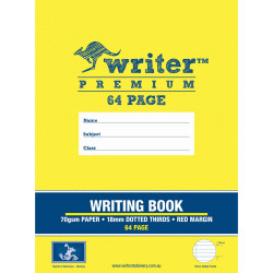 Writer Premium Exercise Book 245x330mm 18mm Dotted Thirds 64 Pages