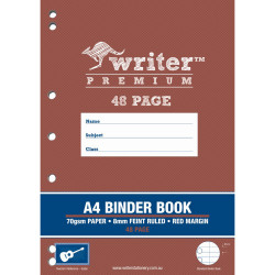 Writer Premium Binder Book A4 8mm Ruled 48 Pages