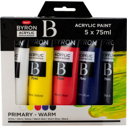 Jasart Byron Acrylic Paint 75ml Primary Set of 5