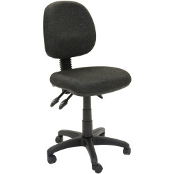 EC070CM Small Seat Office Chair 3 Lever Medium Back Charcoal Fabric Seat and Back