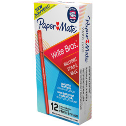 Paper Mate Write Bros Ballpoint Pen Medium 1mm Red Pack of 12