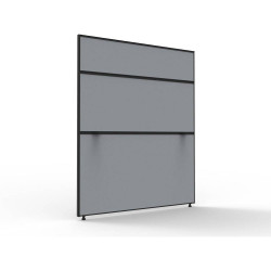 Shush 30 Desk Divider Screens 1500Hx1200W Black Frame Grey Pinnable Fabric