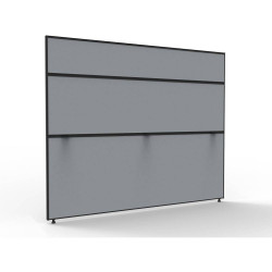 Shush 30 Desk Divider Screens 1500Hx1800W Black Frame Grey Pinnable Fabric