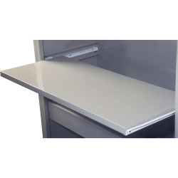 Steelco Tambour Door Pull Out Reference Shelf Suits 900W Unit Satin Silver