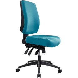 Buro Tidal Office Chair Mid Back No Arms Seat Slide Teal Fabric Seat and Back