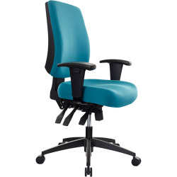 Buro Tidal Office Chair Mid Back With Arms Seat Slide Teal Fabric Seat and Back