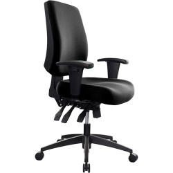 Buro Tidal Office Chair Mid Back With Arms Seat Slide Black Fabric Seat and Back