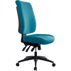 Buro Tidal Office Chair High Back No Arms Seat Slide Teal Fabric Seat and Back