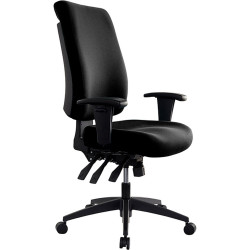 Buro Tidal Office Chair High Back With Arms Seat Slide Black Fabric Seat and Back
