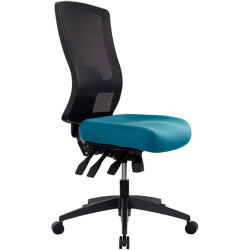 Buro Tidal Office Chair High Mesh Back No Arms Seat Slide Teal Fabric Seat and Back