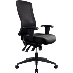 Buro Tidal Office Chair High Mesh Back With Arms Seat Slide Black Fabric Seat and Back