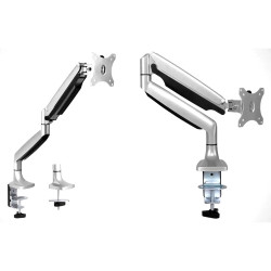 EMA10 Series Single Monitor Arm Slim Aluminium with Cable Channel Silver and Black