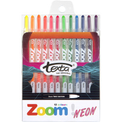 Texta Zoom Crayon Pack12 Neon Colours Pack12