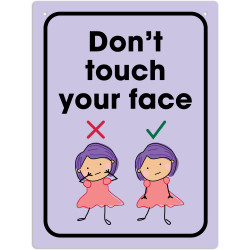 Durus School Sign Don't Touch Face 225x300mm  Wall Mounted Purple