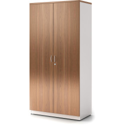OM Premiere Full Door Storage  Cabinet W900xD450xH1800mm Virginia Walnut and White