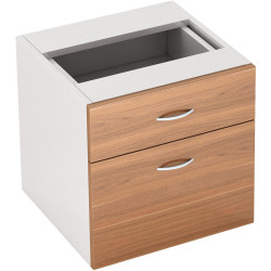 OM Premiere 2 Drawer Fixed  Pedestal W464 x D400 x H450mm Virginia Walnut and White