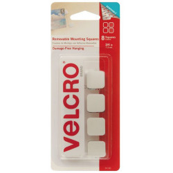 Velcro Brand Removable Squares 19mm White Pack of 8
