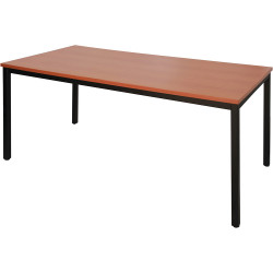 Rapidline Steel Frame Table 730Hx1500Wx750mmD Cherry Top Black Frame