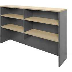 Rapidline Worker Desk Hutch 4 shelves 1070Hx1200Wx315mmD Natural Oak and Ironstone