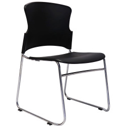 Rapid Zing Visitor Chair Chrome Sled base Black Seat