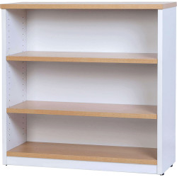 Logan Bookcase 2 Shelves  900W x 315D x 900mmH  White and Oak
