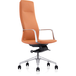 NTS Seaford Executive Chair High Back Orange Leather