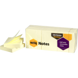 MARBIG NOTES Repositional 40x50mm Yellow