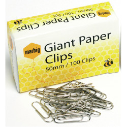 MARBIG PAPER CLIPS Giant 50mm Chrome