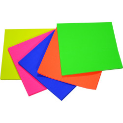 KINDER SHAPES Fluoro Paper Squares 125mm Pack of 100