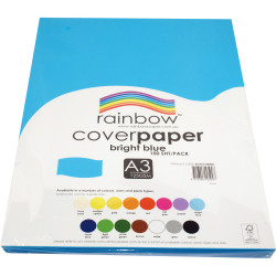 Rainbow Cover Paper A3 125gsm Bright Blue 100 Sheets
