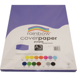 Rainbow Cover Paper A3 125gsm Purple 100 Sheets