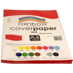 Rainbow Cover Paper A4 125gsm Red 100 Sheets