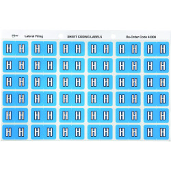 Avery Alphabet Coding Label H Side Tab 25x38mm Blue Pack of 180