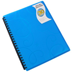 Beautone Display Book Refillable PP A4 Jewel Blue 30 Pockets