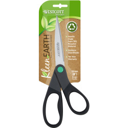Westcott KleenEarth Scissors Straight Handle 203mm Black