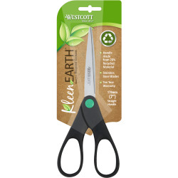 Westcott KleenEarth Scissors Straight Handle 178mm Black