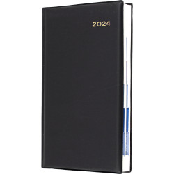 COLLINS BELMONT DIARY Day To Page Octavo Monthly Tabs Black
