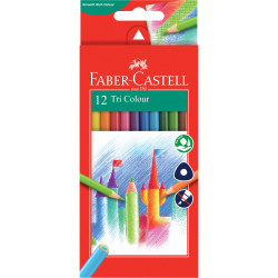 FABER-CASTELL TRI-GRIP PENCILS Coloured Assorted 12s