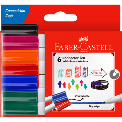 Faber-Castell Connector Marker Whiteboard Assorted Pack of 6