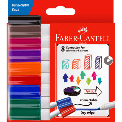 Faber-Castell Connector Marker Whiteboard Assorted Pack Of 8
