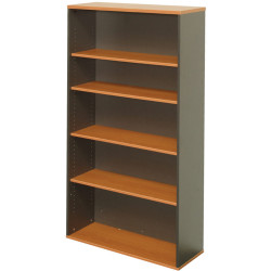 Rapidline Melamine Bookcase 900Wx315Dx1800H Includes 4 Shelves Cherry and Ironstone