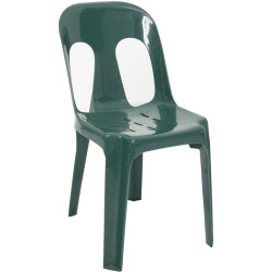 Pipee Stacking Plastic Chair Indoor or Outdoor Use 150kg Load Rated Green Polypropylene
