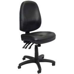 High Back Task Chair Large Seat Pan 3 Lever Mechanism Moulded Foam Black PU